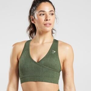 NWOT Gymshark Adapt Animal Seamless Sports Bra Green Size S